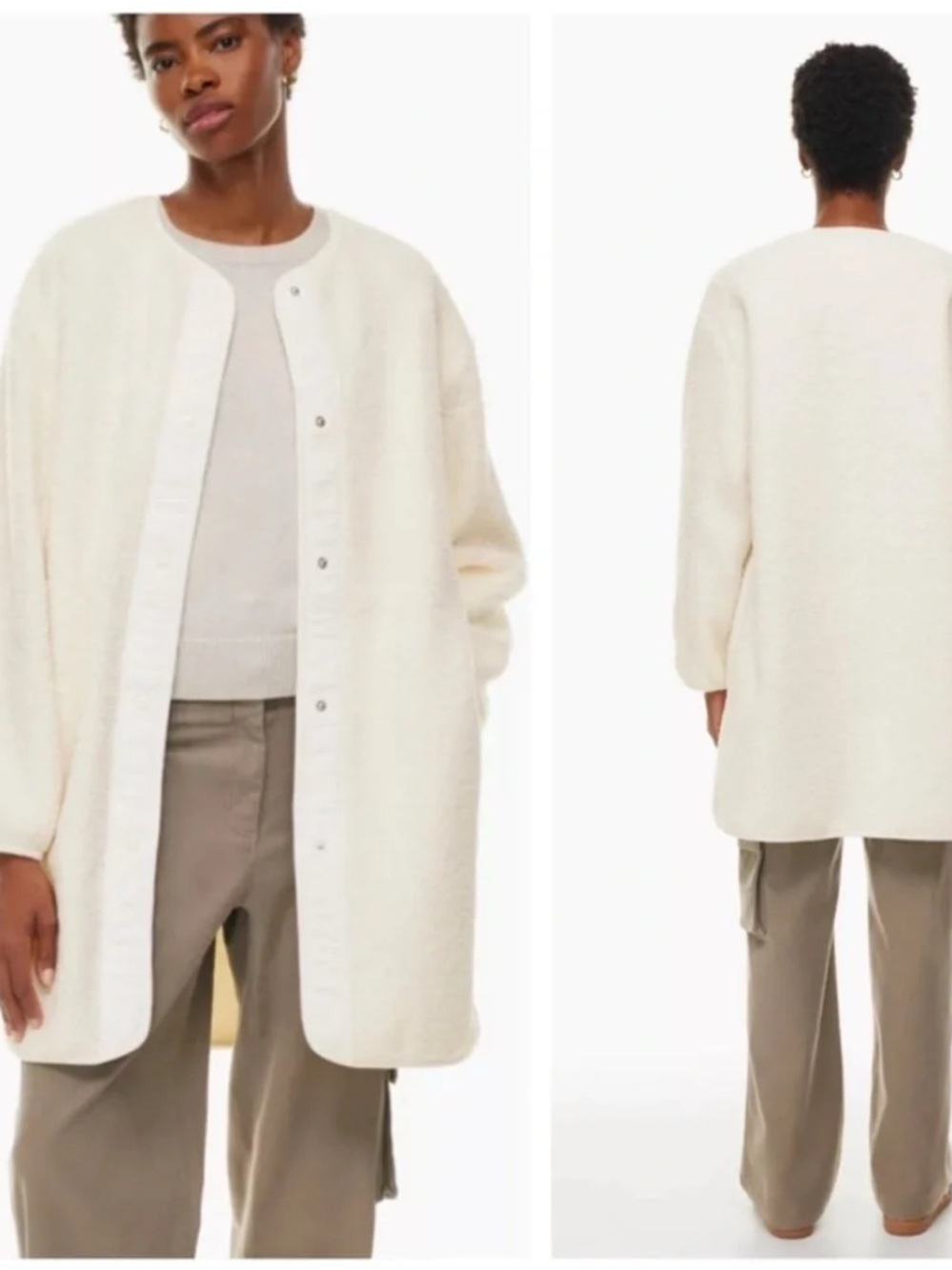 Aritzia Wilfred free teddy coat off white